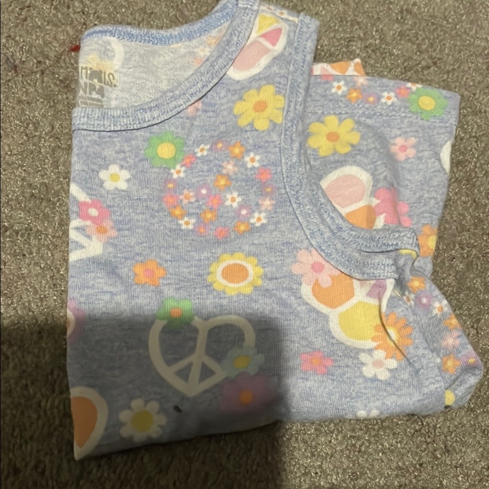 Kids Floral Peace Sign Tank Top